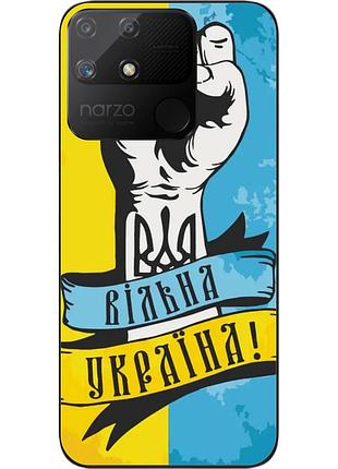 Силиконовый чехол epik для realme narzo 50a с картинкой свободная украина