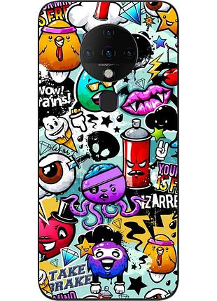 Силиконовый чехол для tecno spark 6 с картинкой стикеры