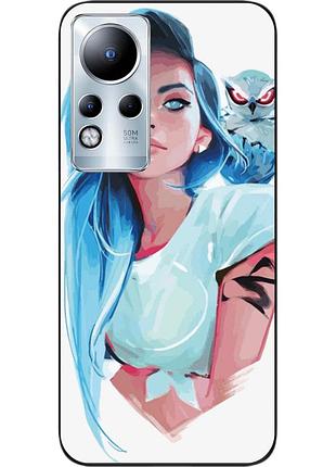 Силіконовий чохол epik для infinix note 11 з картинкою дівчина із совою