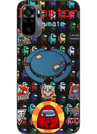 Силіконовий чохол з картинкою для xiaomi redmi note 10s among us шахрай