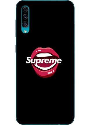 Бампер силиконовый чехол для samsung a30s galaxy a307f с картинкой губы supreme