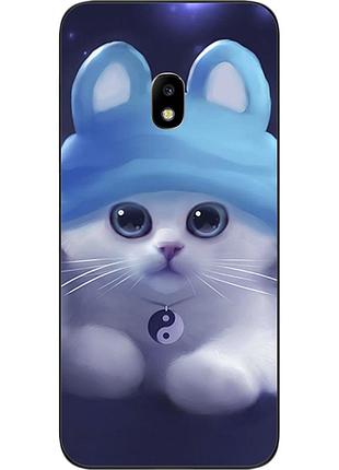 Чехол силиконовый для samsung j7 2017 galaxy j730 с картинкой котенок