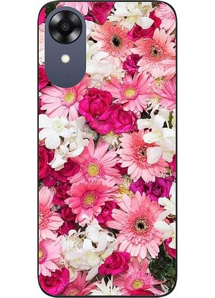 Силиконовый чехол бампер epik для oppo a17k с картинкой нежные цветы