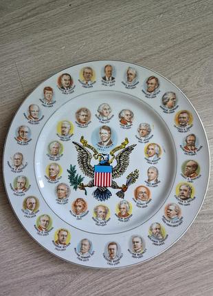 Вінілічна декоративна тарілка сша «200 років президентам» (джиммі картер)