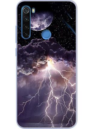 Силіконовий чохол бампер для xiaomi redmi note 8 з картинкою блискавка