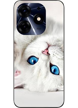 Оригинальный чехол epik для tecno spark 10 pro (ki7) с картинкой белый котик