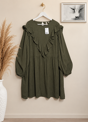 Новое свободное натуральное платье, платье от h&amp;m, большой размер, батал.