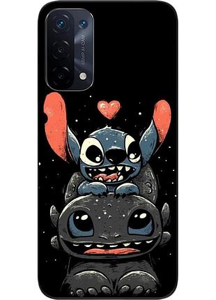 Силиконовый чехол бампер epik для oppo a54 5g с картинкой беззубик и стич