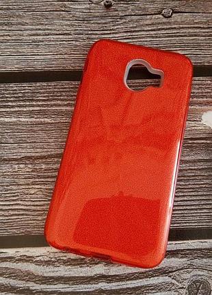 Чохол з блискітками shine для samsung j4 2018 galaxy j400 червоний силікон