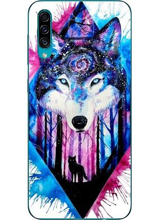 Силіконовий чохол з малюнком для samsung a30s galaxy a307f красивий вовк
