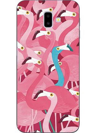 Оригінальний tpu чехол з принтом для samsung galaxy j6 plus 2018 фламінго рожевий