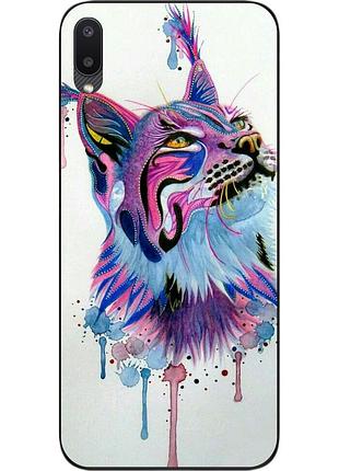 Силіконовий чохол для samsung a02 galaxy a022 з картинкою рись акварель