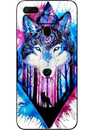 Силиконовый чехол для oppo a5s с картинкой красивый волк