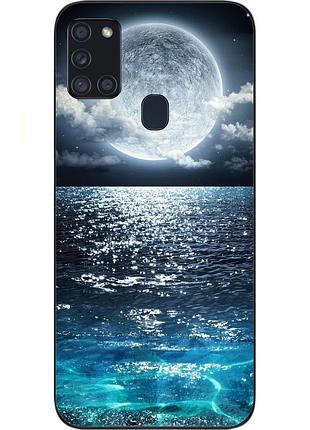 Силиконовый чехол с картинкой для samsung a21s galaxy a217f луна