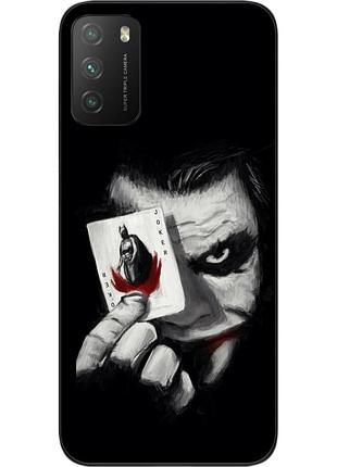Силиконовый чехол для xiaomi poco m3 с картинкой джокер с картой