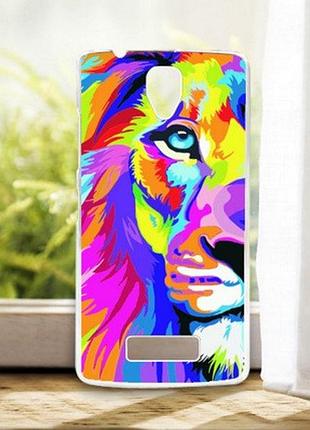 Оригінальний бампер для lenovo a2010 з картинкою кольоровий лев