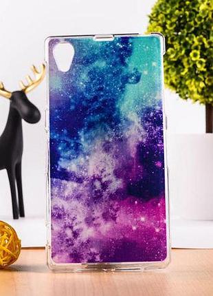 Бампер силіконовий чохол з картинкою для sony xperia z1 l39h c6902 космос