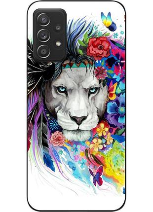 Силиконовый чехол для samsung a52 galaxy a525f с картинкой лев