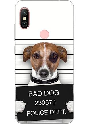 Чехол бампер для xiaomi redmi note 6 pro с принтом bad dog
