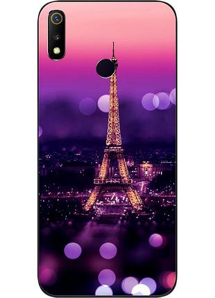Силиконовый чехол для realme 3 с картинкой париж ночью