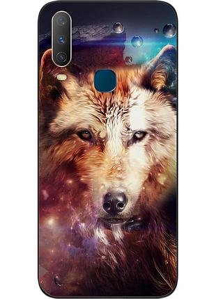 Силиконовый чехол для vivo y17 с картинкой космический волк
