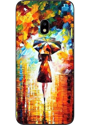 Бампер силиконовый чехол для samsung j7 2017 galaxy j730 с картинкой под дождем