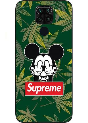 Чехол силиконовый для xiaomi redmi note 9 с картинкой микки supreme