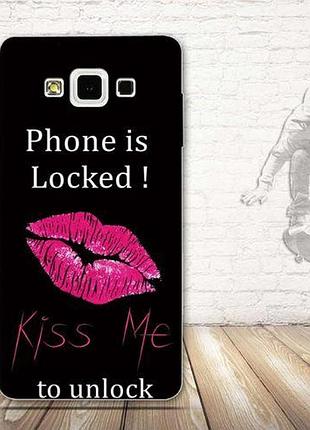 Бампер силіконовий чохол для samsung galaxy a7 a700 з картинкою kiss me