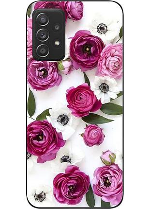 Силіконовий чохол бампер для samsung a52 galaxy a525f з картинкою квіти