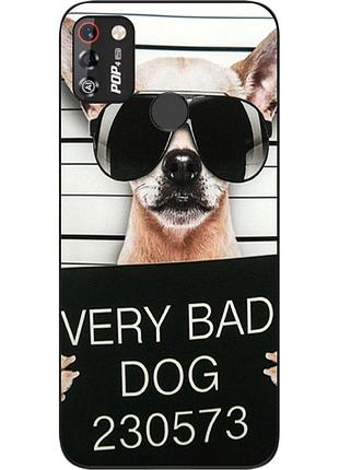 Чехол силиконовый для tecno pop 4 pro с картинкой bad dog