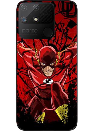 Силиконовый чехол epik для realme narzo 50a с картинкой флэш