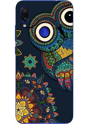 Оригинальный чехол накладка для xiaomi redmi note 7 с картинкой совушка