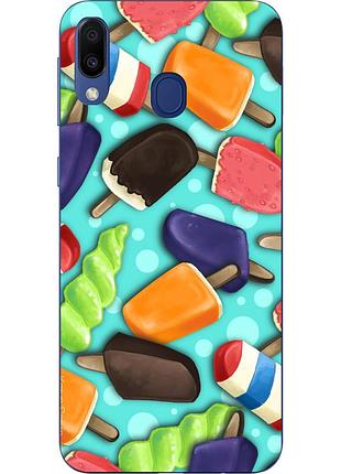 Бампер силиконовый чехол для samsung galaxy a30 2019 a305f с картинкой мороженое
