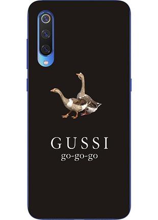 Антибрендовый силиконовый чехол для xiaomi mi 9 с картинкой gussi go go