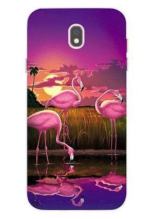 Силиконовый чехол для samsung j530 galaxy j5 2017 с картинкой фламинго