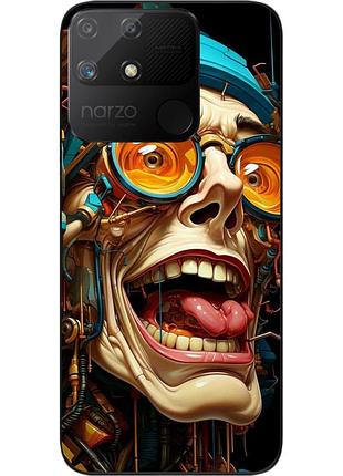Силиконовый чехол бампер epik для realme narzo 50a с картинкой голова робота