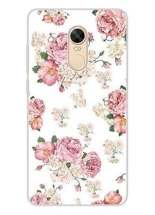 Силіконовий чохол бампер для xiaomi redmi 5 plus з малюнком трояндочки