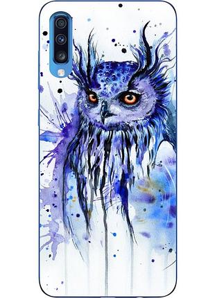 Силіконовий чохол для samsung a70 2019 galaxy a705f з картинкою сова акварель