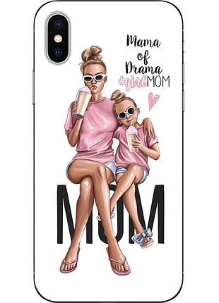 Бампер силиконовый чехол для iphone xs с картинкой мама