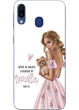 Силиконовый чехол с рисунком для samsung galaxy m20 smile