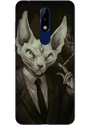Силіконовий чохол з малюнком для nokia 5.1 2018 кіт у костюмі
