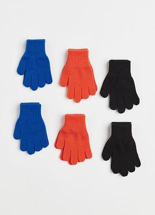 Набор перчаток h&amp;m р. 4-8 лет, стоимость за 3 пары.