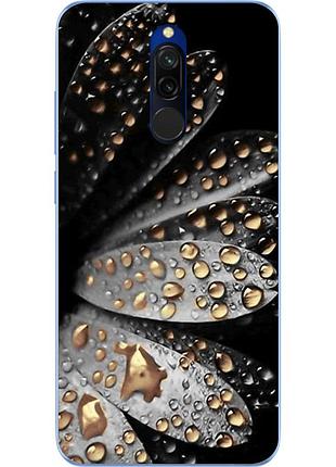 Силиконовый чехол для xiaomi redmi 8 с картинкой цветок