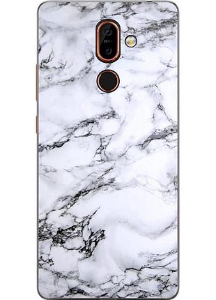 Силиконовый чехол с рисунком для nokia 7 plus мрамор