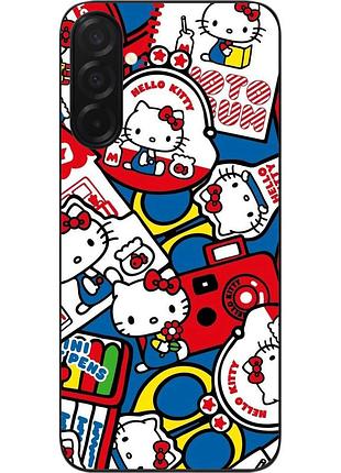 Силиконовый чехол epik для samsung galaxy a57 с принтом яркий коллаж hello kitty