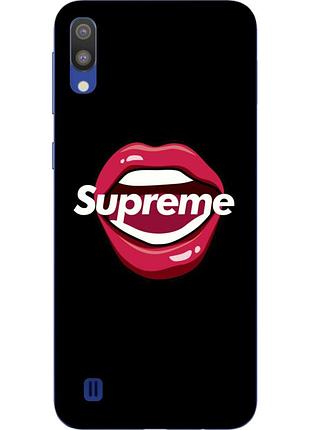 Силіконовий чохол бампер для samsung galaxy m10 / a10 з картинкою губи supreme