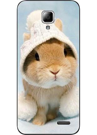 Силіконовий чохол бампер для lenovo a536 з картинкою зайчик