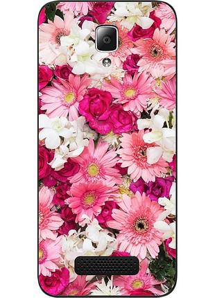 Чехол силиконовый для lenovo a2010 с картинкой цветы