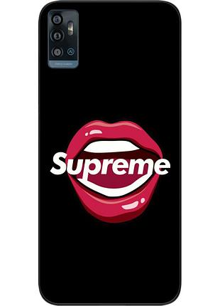 Силиконовый чехол для zte blade a71 с картинкой губы supreme
