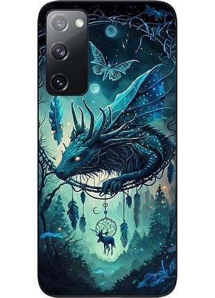 Силиконовый чехол бампер epik для samsung galaxy s20 fe с картинкой дракон и ловец снов